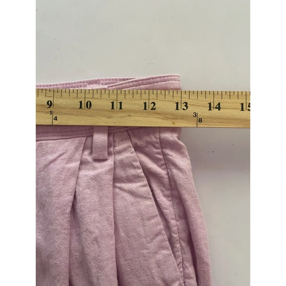 Banana‎ Republic Petite 0 Lilac Pink Linen Blend Pleated Tapered Trousers Pants